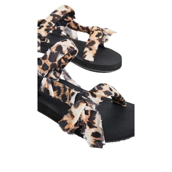 Arizona Love 'Trekky' Black Cotton Fun Sandals Size 8 - Picture 4 of 6